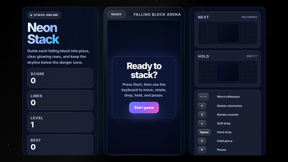 Tetris Deluxe, made with Creoplay AI